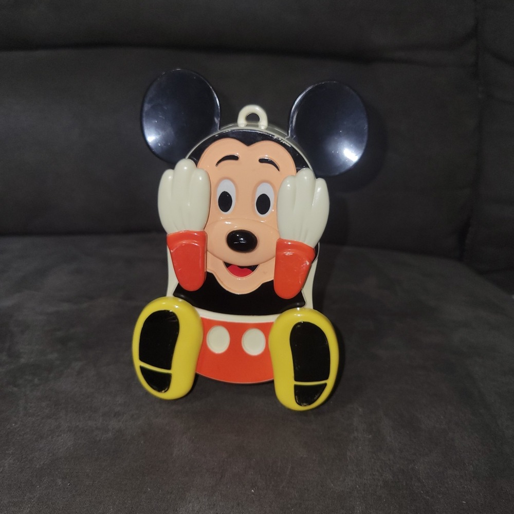 Vintage Illco Mickey Mouse Peek-A-Boo Music Box Lullaby Crib Toy Disney Works!
